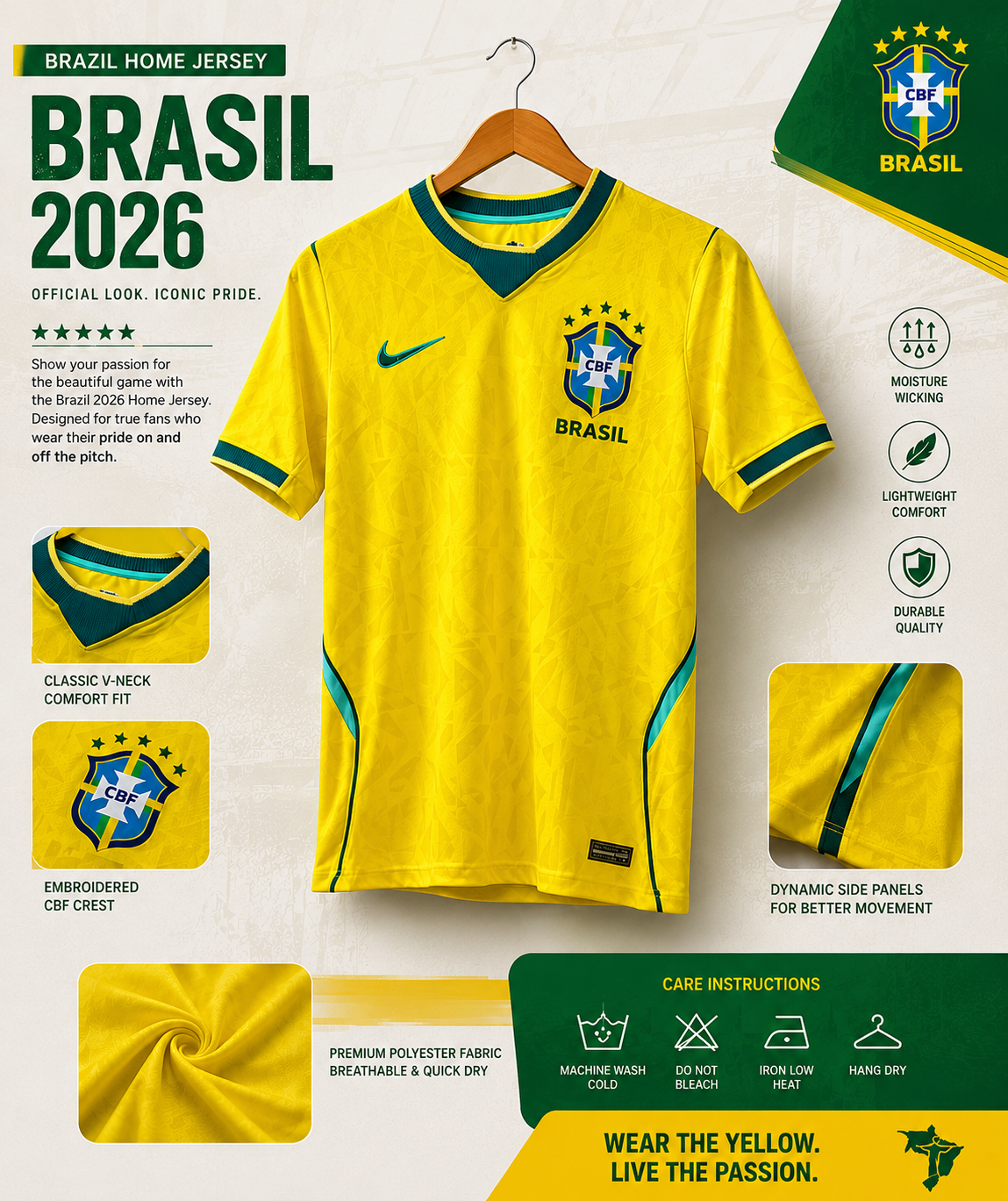 Brazil 2026 World Cup Home Jersey - Player Edition